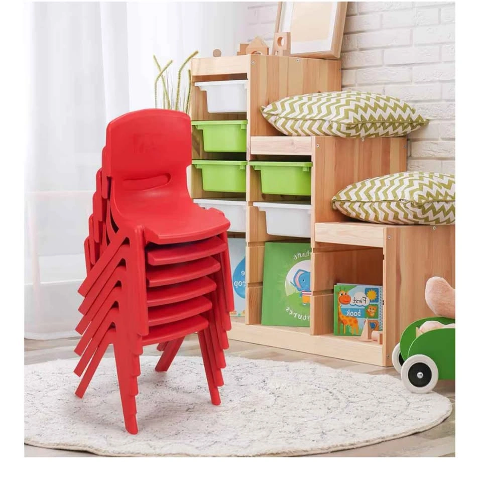 6-Pack Stackable Plastic Kids Red Chairs - photo 3