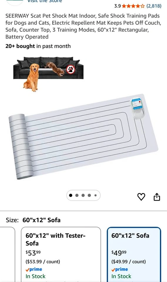 NEW Pet Training Mat 60x12" - Keep Pets Off Couch