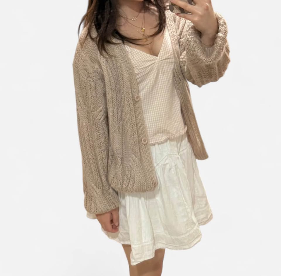 brown knitted cardigan - photo 2