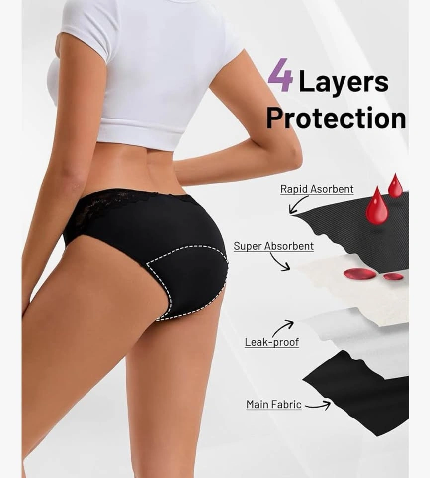 NEW OEIOEI Women's Heavy Flow Period Underwear 3-Pack - photo 4