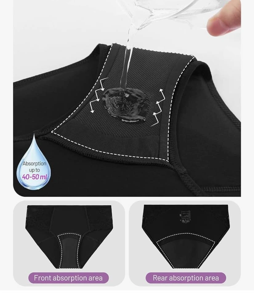 NEW OEIOEI Women's Heavy Flow Period Underwear 3-Pack - photo 5