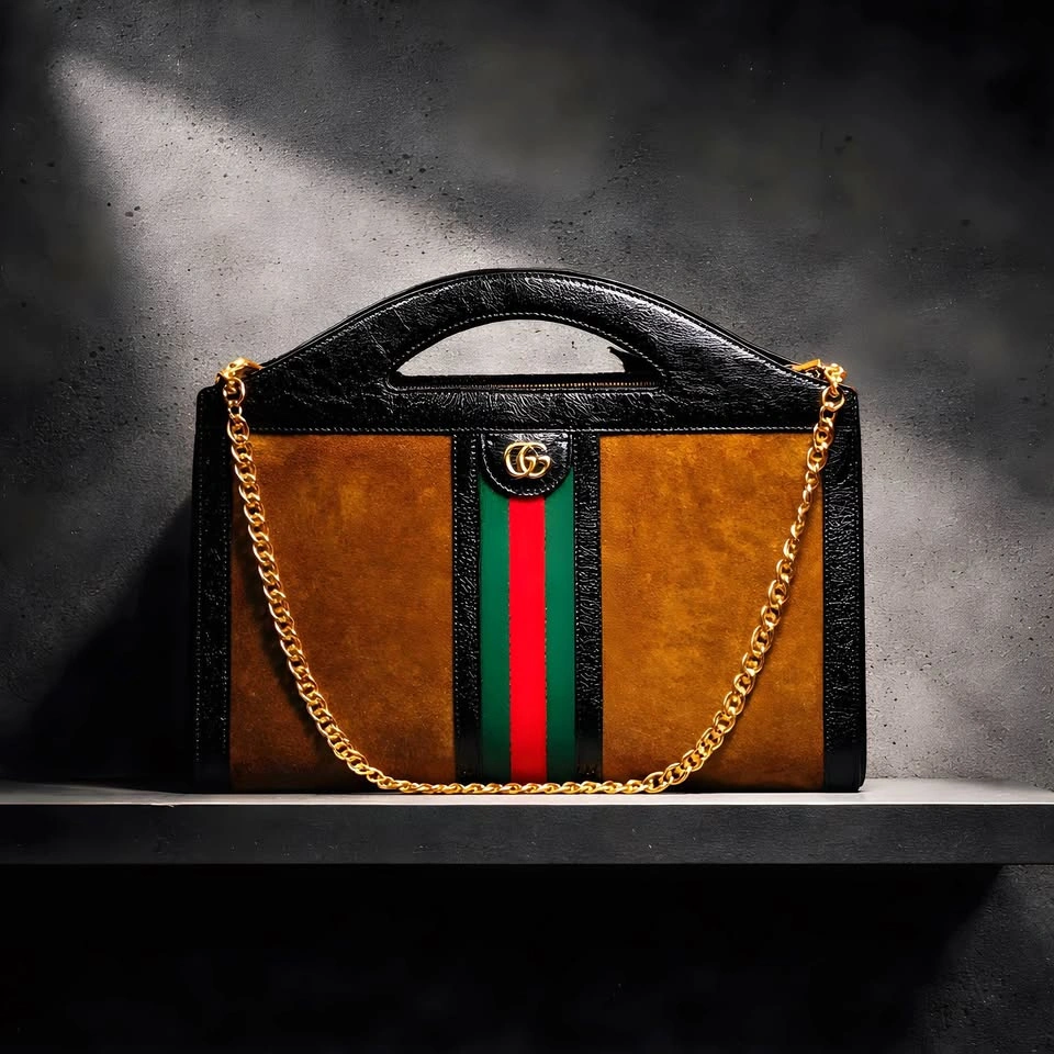 Gucci Suede Patent Ophidia Tote