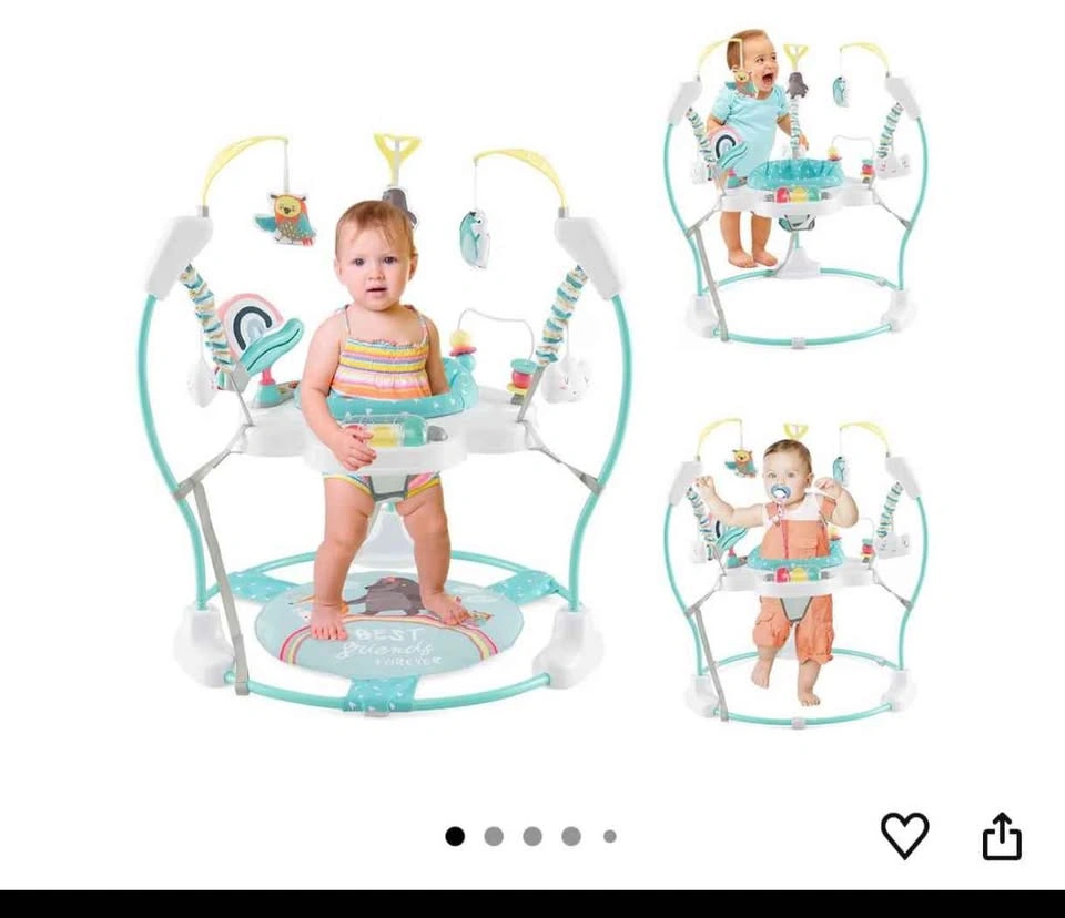 Baby Activity Center & Jumper with 360° Rotating Seat, Blue/Pink