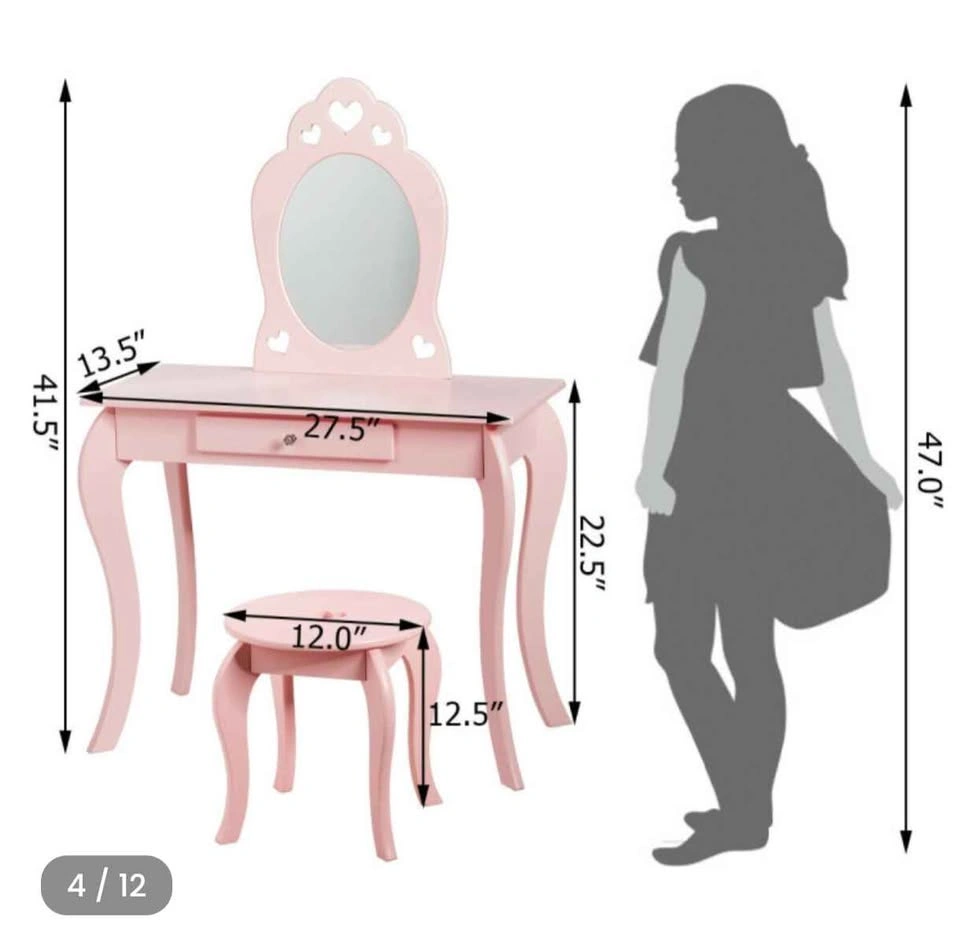 Kids Pink Vanity Set with Mirror - photo 2