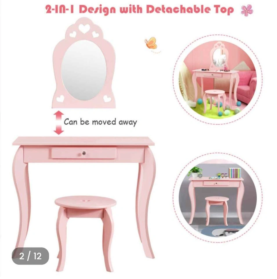 Kids Pink Vanity Set with Mirror - photo 3