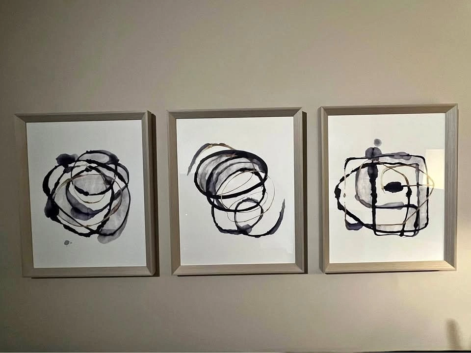 High-End Abstract Framed Watercolour Paintings