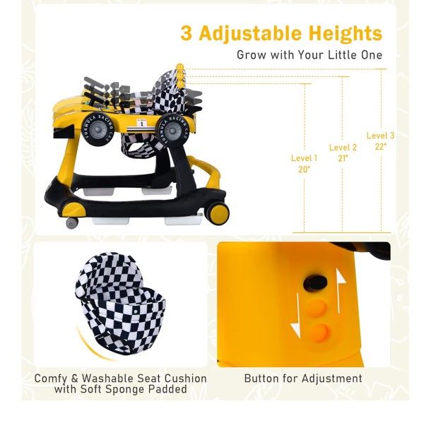 Foldable Activity Walker with Adjustable Height & Speed, Music, - photo 3