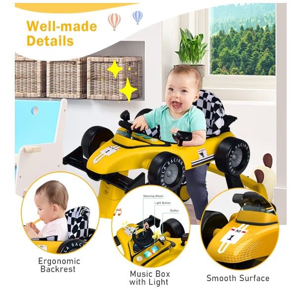 Foldable Activity Walker with Adjustable Height & Speed, Music, - photo 4