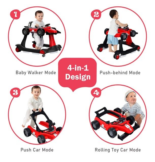 Foldable Activity Walker with Adjustable Height, Music & Lights - photo 2