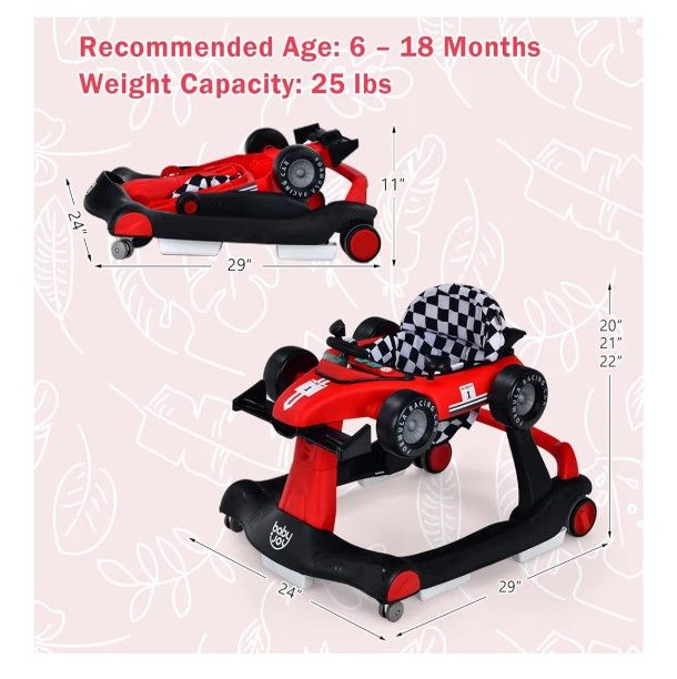 Foldable Activity Walker with Adjustable Height, Music & Lights - photo 3