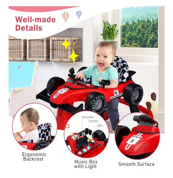 Foldable Activity Walker with Adjustable Height, Music & Lights - photo 5