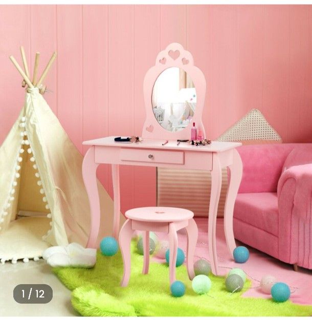 Kids Pink Vanity Set with Mirror - photo 5