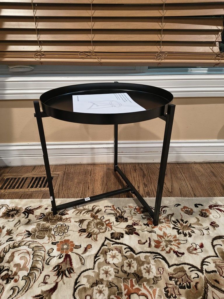 Room Essentials Outdoor Steel Round Side Table with Tray Top - photo 4
