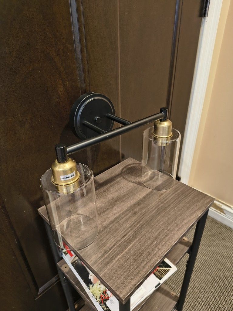 2-Light Modern Light Fixture, Black/Gold - photo 5