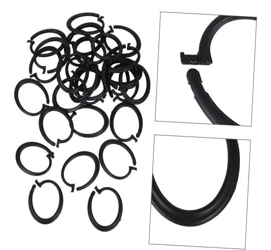 75 pcs Heavy Duty C-Shaped Hooks for Sunshade Curtains, Black - photo 2