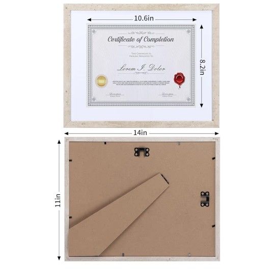 8.5 x 11 Picture Frames with Mat, Set of 5, Beige - photo 2
