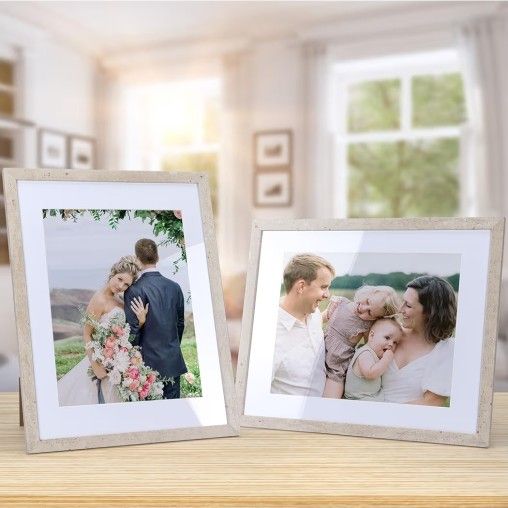 8.5 x 11 Picture Frames with Mat, Set of 5, Beige - photo 4