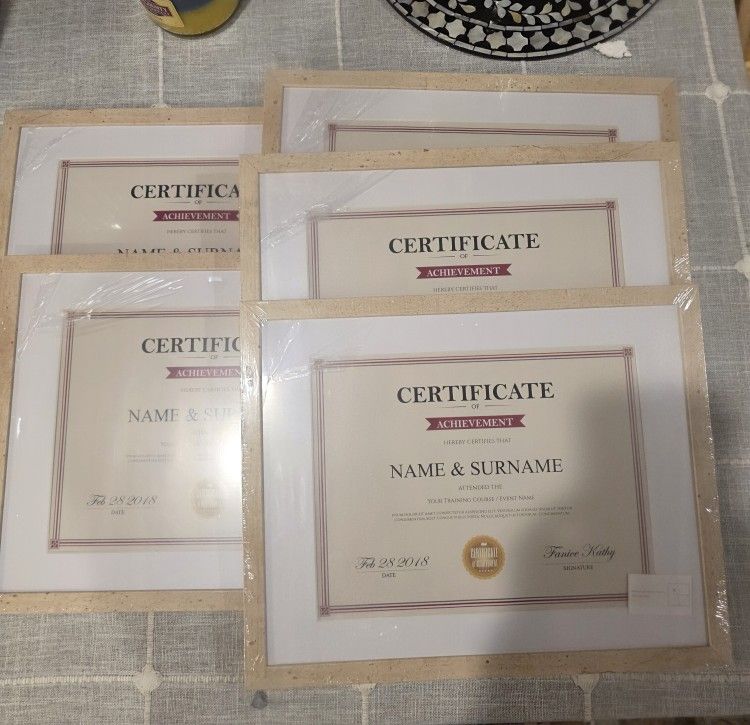 8.5 x 11 Picture Frames with Mat, Set of 5, Beige - photo 5