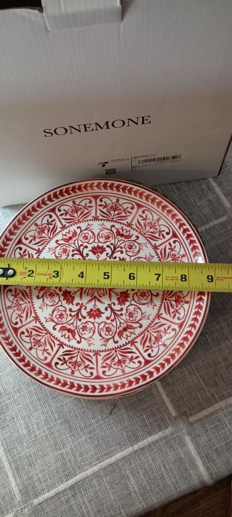 Red Marrakesh Tile 9 Inch Floral Salad Plates, Set Of 4 - photo 5
