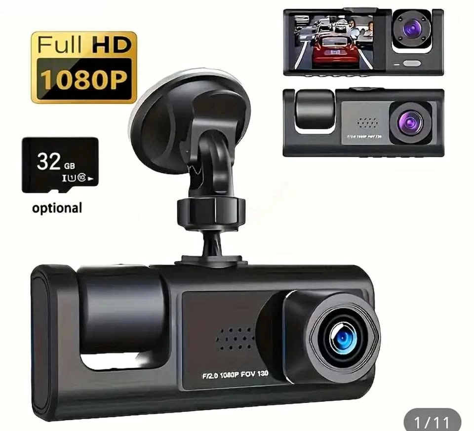 Full HD 1080P Dual Dash Cam with Inside Camera & Optional 32GB