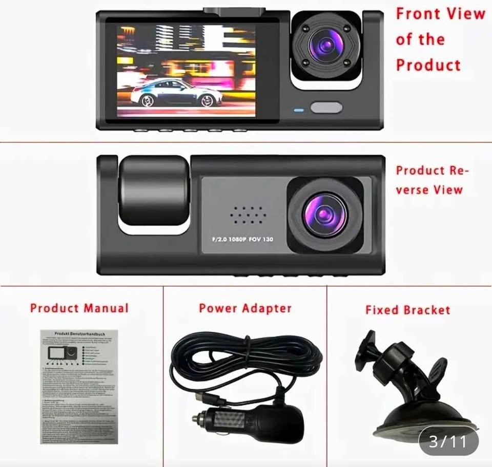 Full HD 1080P Dual Dash Cam with Inside Camera & Optional 32GB - photo 3