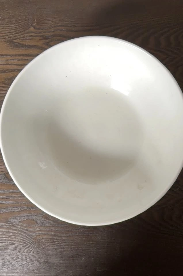 Large White Ceramic Serving Bowl ~11” x 4”– Modern Ribbed - photo 2