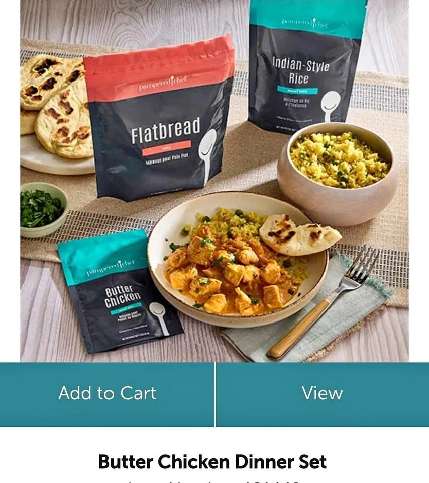 Butter Chicken Dinner Set w/ Flatbread Indian-Style Rice