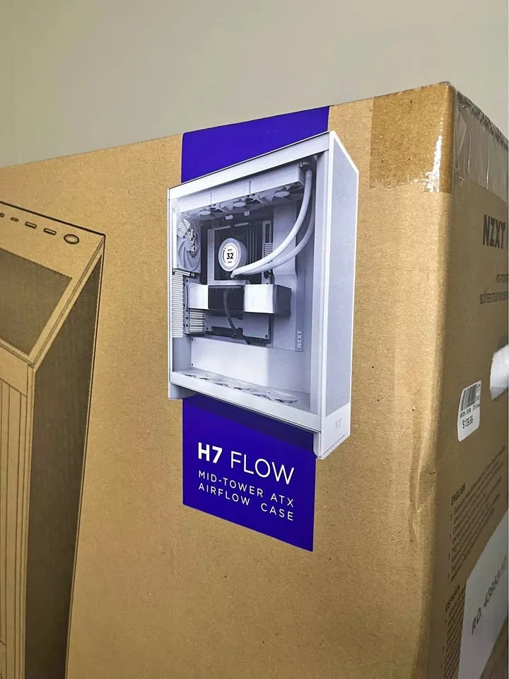 NZXT H7 Flow Mid-Tower ATX AirFlow Case (White) thumbnail