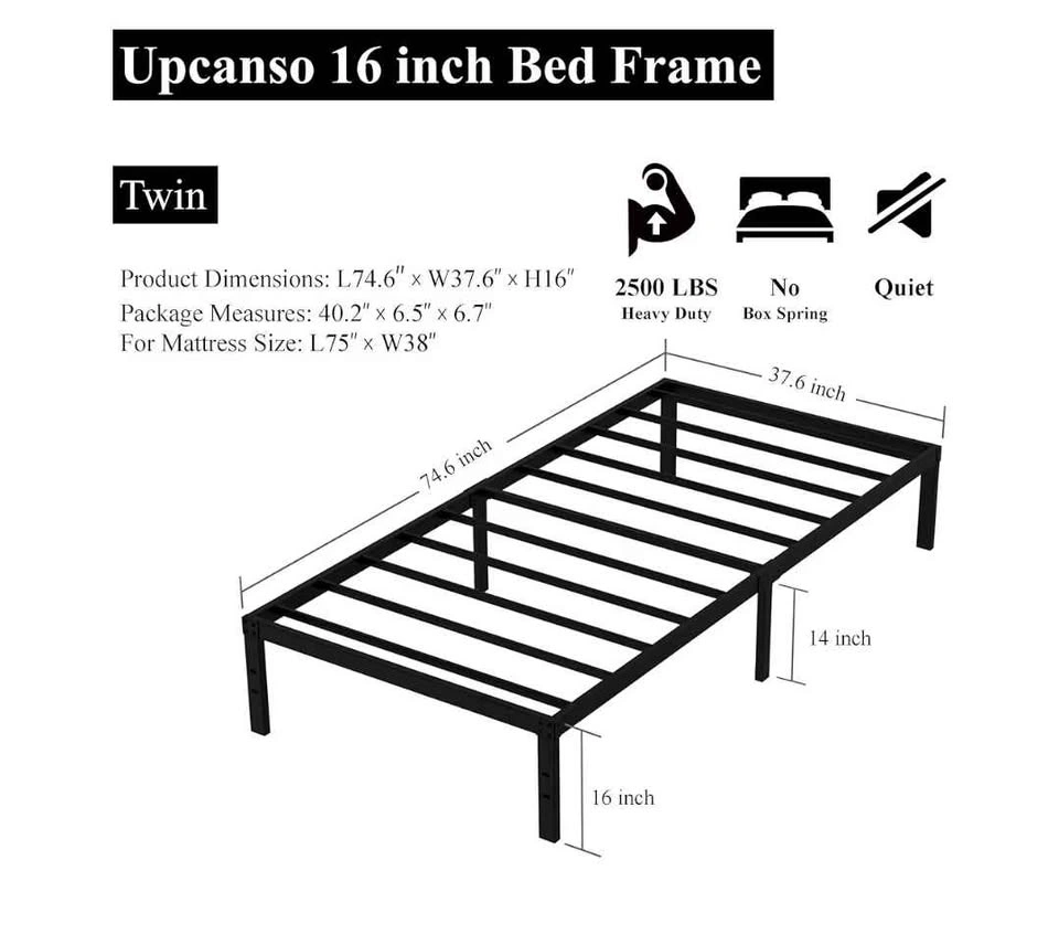 16 Inch Twin Bed Frames, 14 Inch Storage, Easy Assembly - photo 2