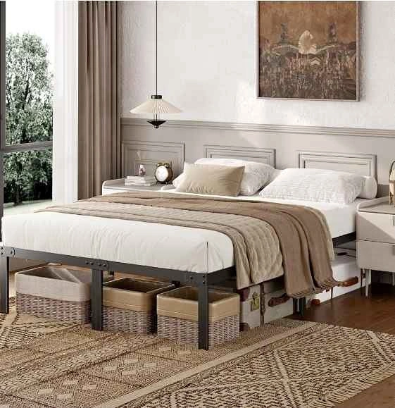 Sweetcrispy Queen Bed Frame - No Box Spring Needed