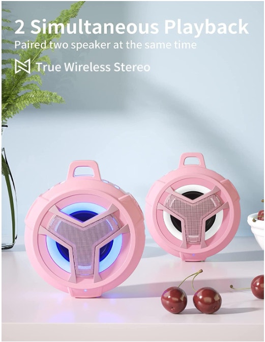 EBODA Waterproof Bluetooth Shower Speaker (Pink, IPX7) - photo 5