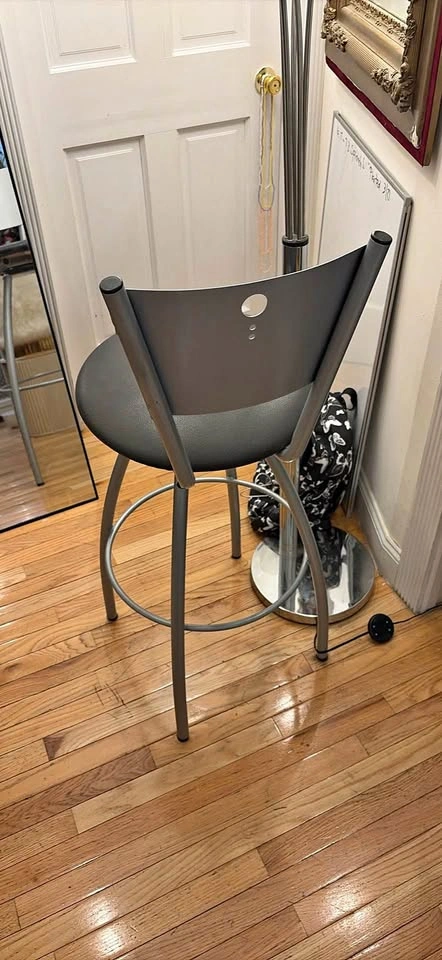 Modern Gray and Black Bar Stool (2)