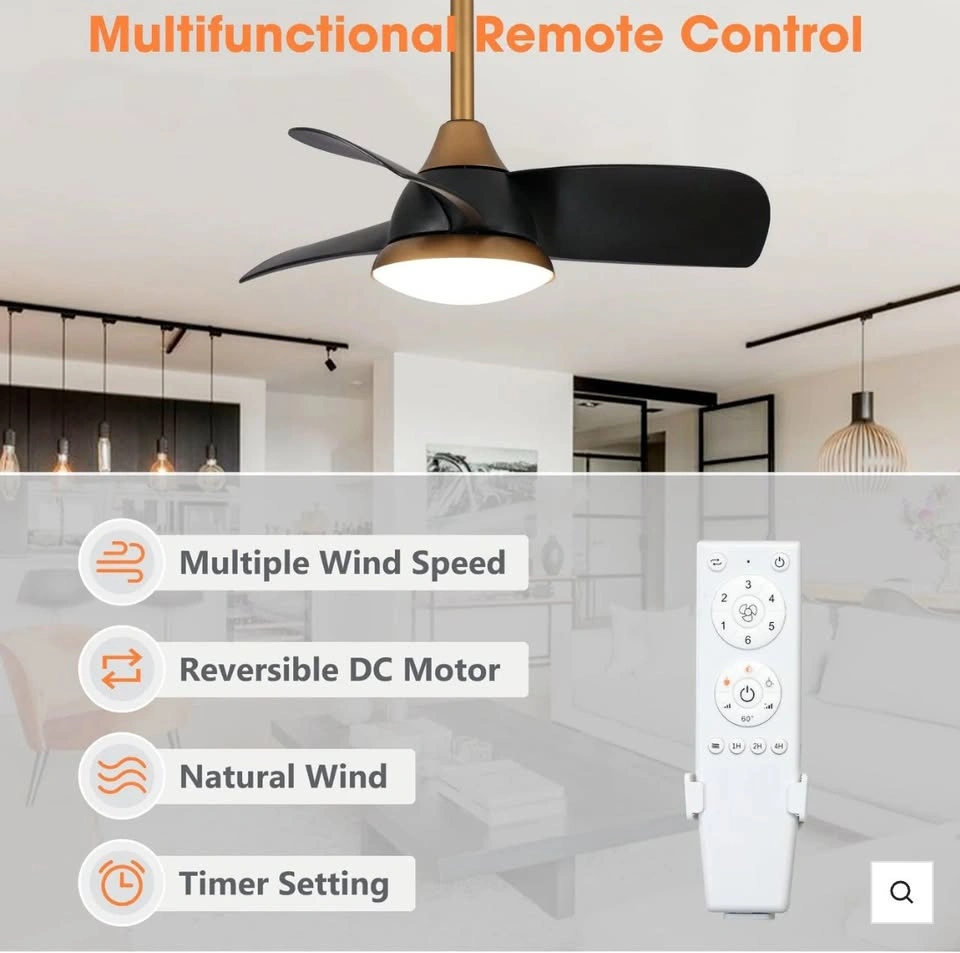 28" Modern DC Motor Ceiling Fan w/Light - Must Pickup 3/29 - photo 4