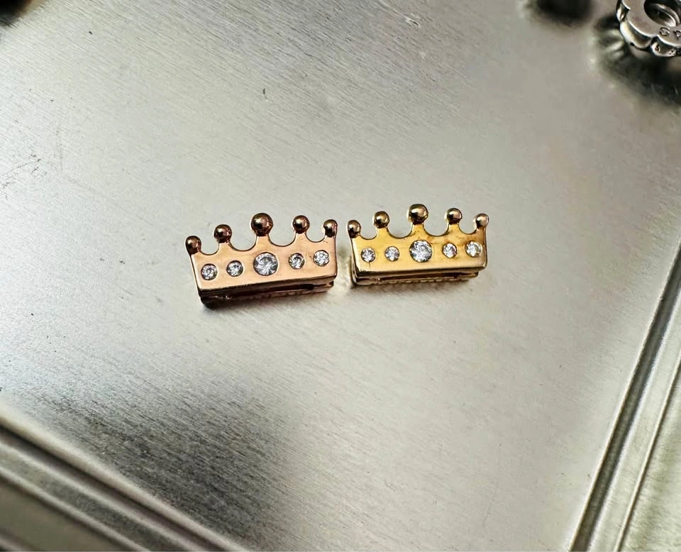 2 Pandora Sparkling Crown Clip Charms