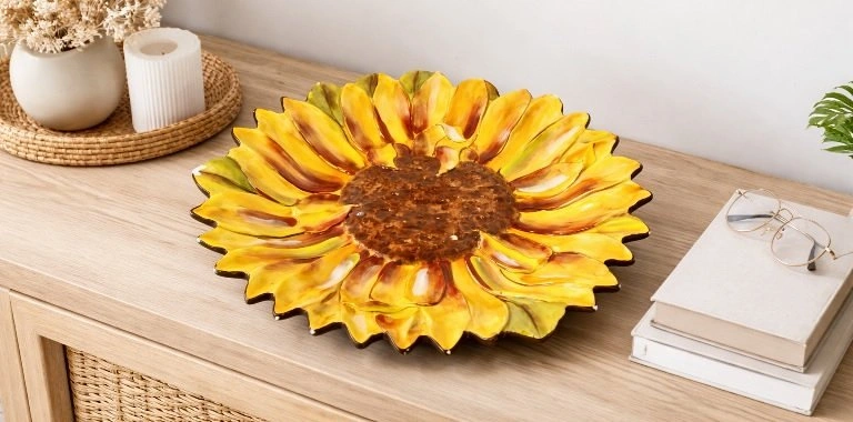 Sunflower Porcelain Decorative Bowl / Wall Dish