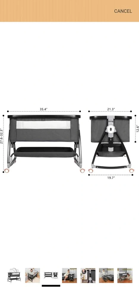 Baby Bassinet Bedside Sleeper with Adjustable Height - photo 2