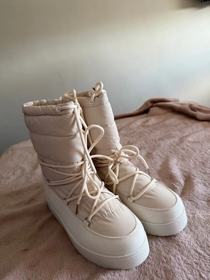 Fashion Nova Just Yesterday Flat Boots - Ivory - photo 3