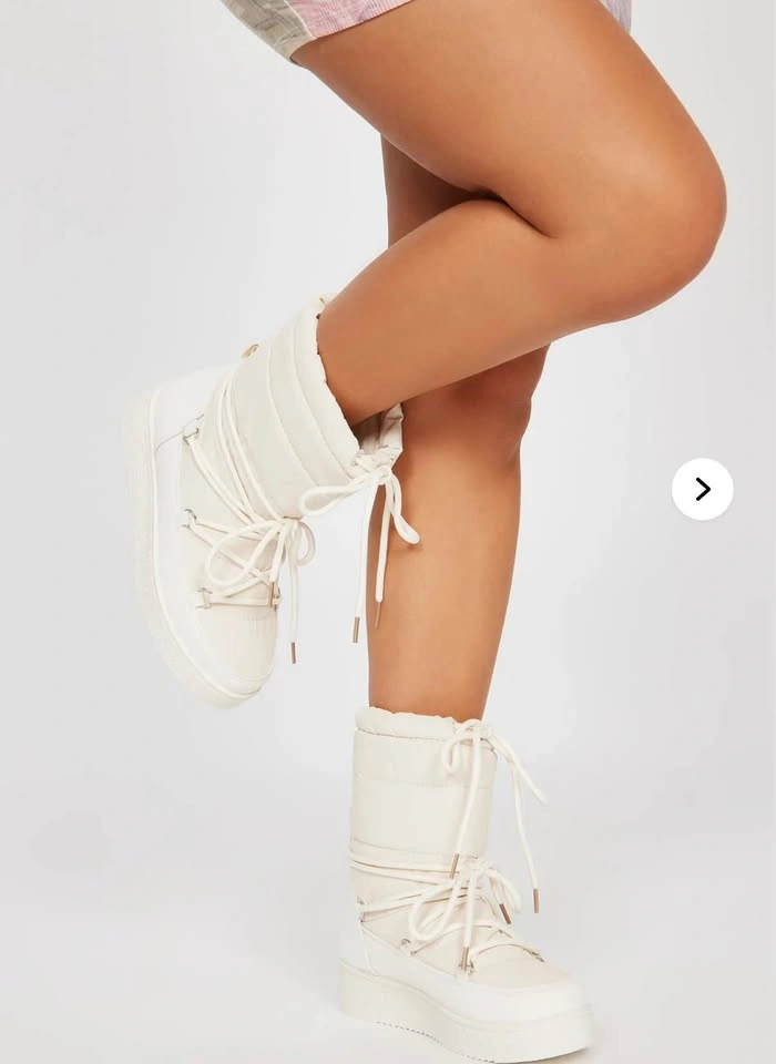 Fashion Nova Just Yesterday Flat Boots - Ivory - photo 5