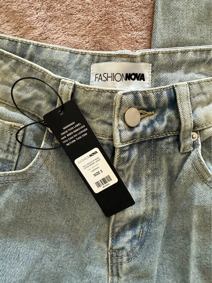 Fashion Nova Tall Peace Of Mind Tinted Baggy Jeans - Light Wash - photo 2