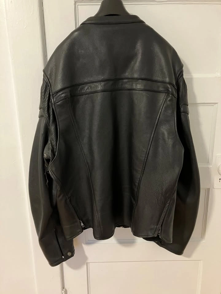 Men's Leather Motorcycle Jacket - photo 2