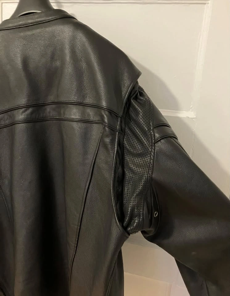 Men's Leather Motorcycle Jacket - photo 3
