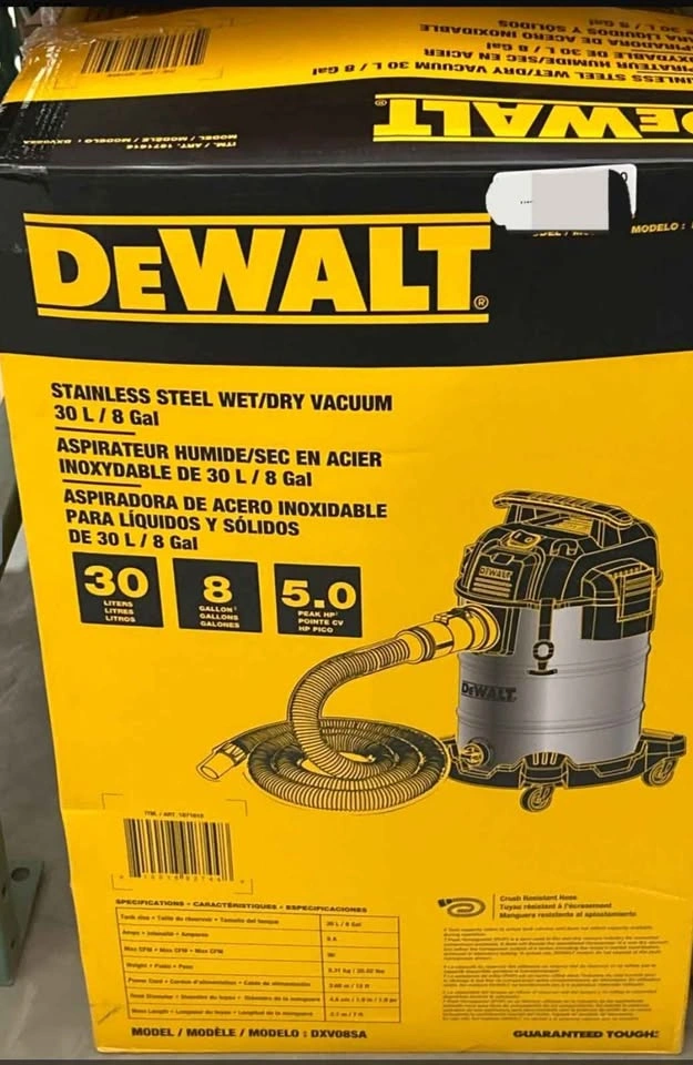 DeWalt 30 L/8 Gal Stainless Steel Wet/Dry Vacuum - photo 2