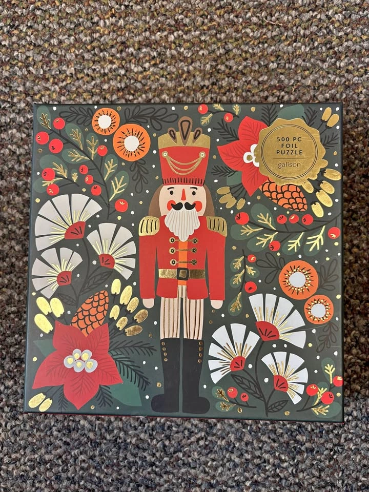 500pc Galison Foil Puzzle - Merry Nutcracker
