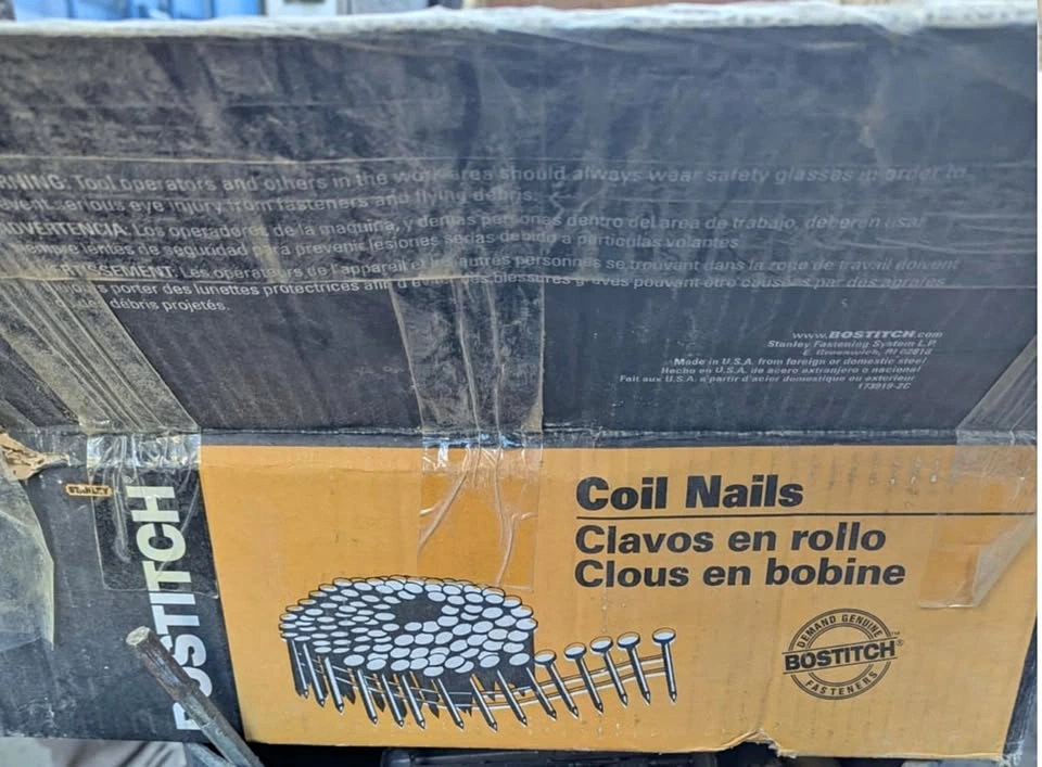 Box of Bostich coil nails - 2 1/4"