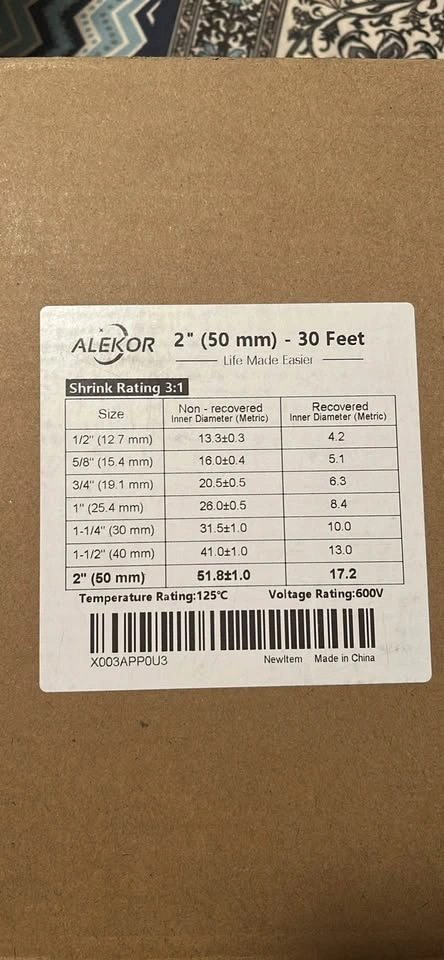 ALEKOR 2” 30 Feet Heat Shrink Tubing Roll - photo 2