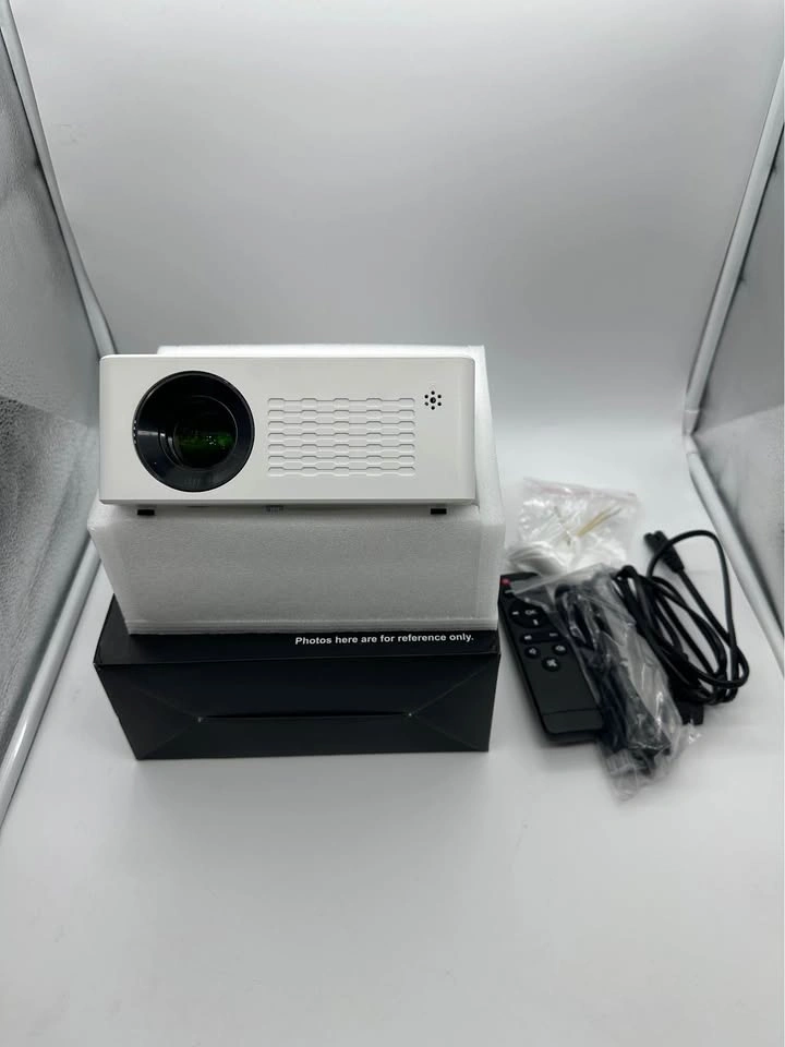 Portable White LCD LED Projector with Remote - photo 3
