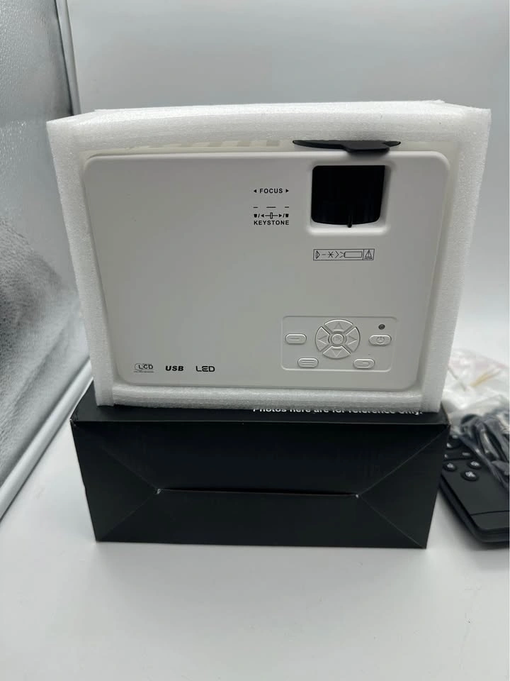 Portable White LCD LED Projector with Remote - photo 4