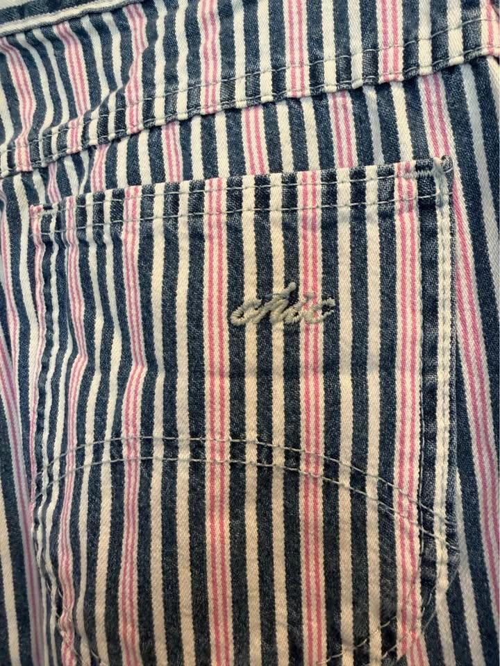 Women's Size 12 80s Chic Pink White Blue Pinstripe High Waist Mo - photo 5