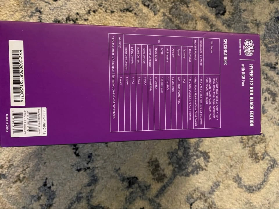 Cooler Master Hyper 212 RGB Black Edition - New & Sealed - photo 3
