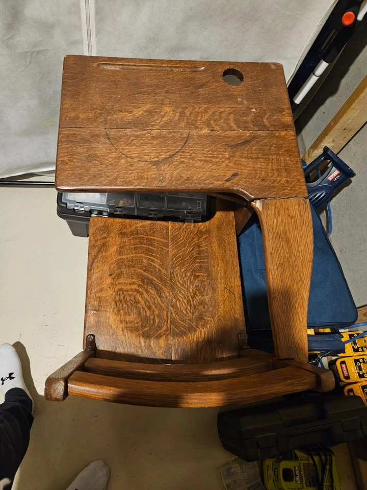 Wooden School Desk - photo 2